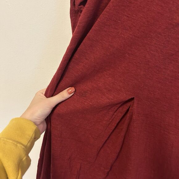 Gudrun Sjoden Dress Large 3/4 Sleeve 100% Linen Red Lagenlook Relaxed - Desc - Picture 3 of 8